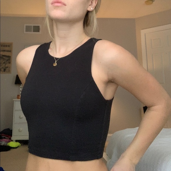 Lily White Tops - Black Crop Top XS